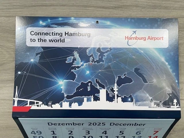4-MONATS WANDKALENDER 2026 HAMBURG AIRPORT FLUGHAFEN KALENDER - Bild 2 von 2