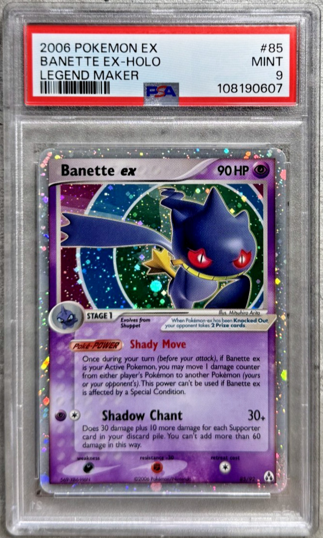 Pokémon Card Banette ex Holo Rare PSA 9 Mint, Legend Maker #85, 2006 (1)