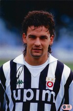 ROBERTO BAGGIO SIGNED 12x8 JUVENTUS ITALY LEGEND PHOTO (ACG CERT AG17157)