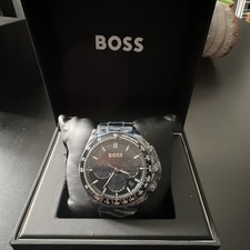 BOSS Men's Black Dial Stainless Steel Chronograph Date Tachymeter 43mm Box