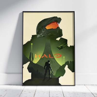 Halo 3 Video Game Poster Master Chief Canvas Infinite Xbox Gaming Wall Decor