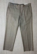 NWD Chaps Mens Size 36W x 30L Tan Dress Pants Suit Separate Flat Front Pockets