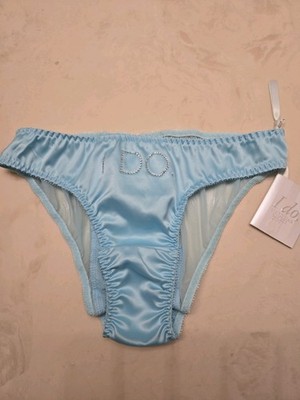Vintage Victoria's Secret Blue Bridal Bikini Panties Small NWT  2014