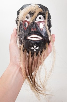 Vintage Mexican Yaqui Pascola Hand Carved Wood Mask