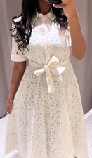 ZARA NWT 129 WOMAN SS25 ZW COLLECTION EMBROIDERED SHIRT DRESS ECRU  4786/137