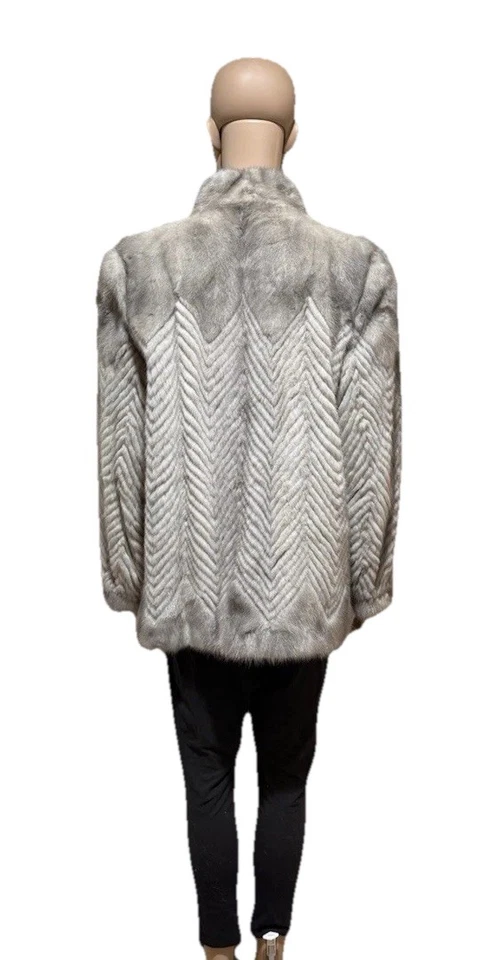 Chaqueta grande de piel de visón de zafiro SAGA vintage rara para dama Foto 4 de 4