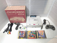Sega Saturn White Console 4MB RAM MARVEL Super Heroes VS Street Fighter Japan
