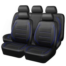 Universal FIT Piping Leather Car Seat Cover, for Blue Black