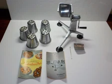 Vintage Saladmaster Food Cutter Slicer Shredder Grater with 5 Cones Manual