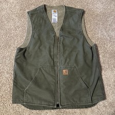 Vintage Carhartt Vest V26 ARG Sherpa Lined Men Size Large Tall