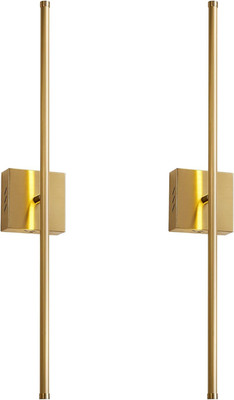 Dimmable Brushed Brass Wall Sconces Set of 2, 350° Rotate, 3000K Warm Light