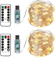 Lichterkette 100Leds 10M Silberdraht Usb Mit Fernbedienung Timer Warmweiß