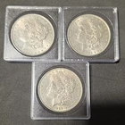 Morgan Silver Dollar $1 Silver Coin Lot of 3 (1881, 1885, 1889) Uncertified