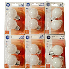 12 GE 40w Soft White G16.5Globe Shape A15 Decorative Cozy Light Bulbs E26 Screw