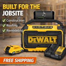DEWALT MAX Jobsite Bluetooth Dual Speaker USB Phone Charge Battery Dad Gift NEW