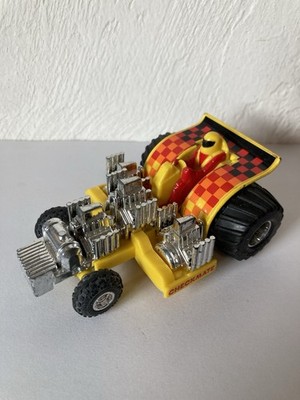 Matchbox 1987 Tractor Pull 4 Big Block Blown Motors ! Yellow