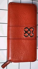 Coach Orange Peyton Accordion Zip Around Logo Wallet Clutch