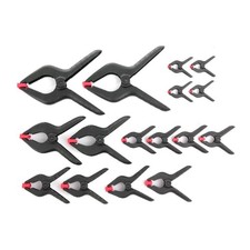 16-Piece Adjustable Clamp Set with Multiple Sizes for Woodworking and DIY