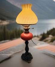 Antique Oil Lamp 1800s Electrified Sitting On...