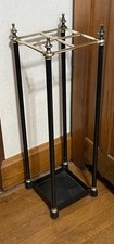 Elegant Umbrella Stand Brass  Cast Iron Cane Holder Vintage Entry Way Decor