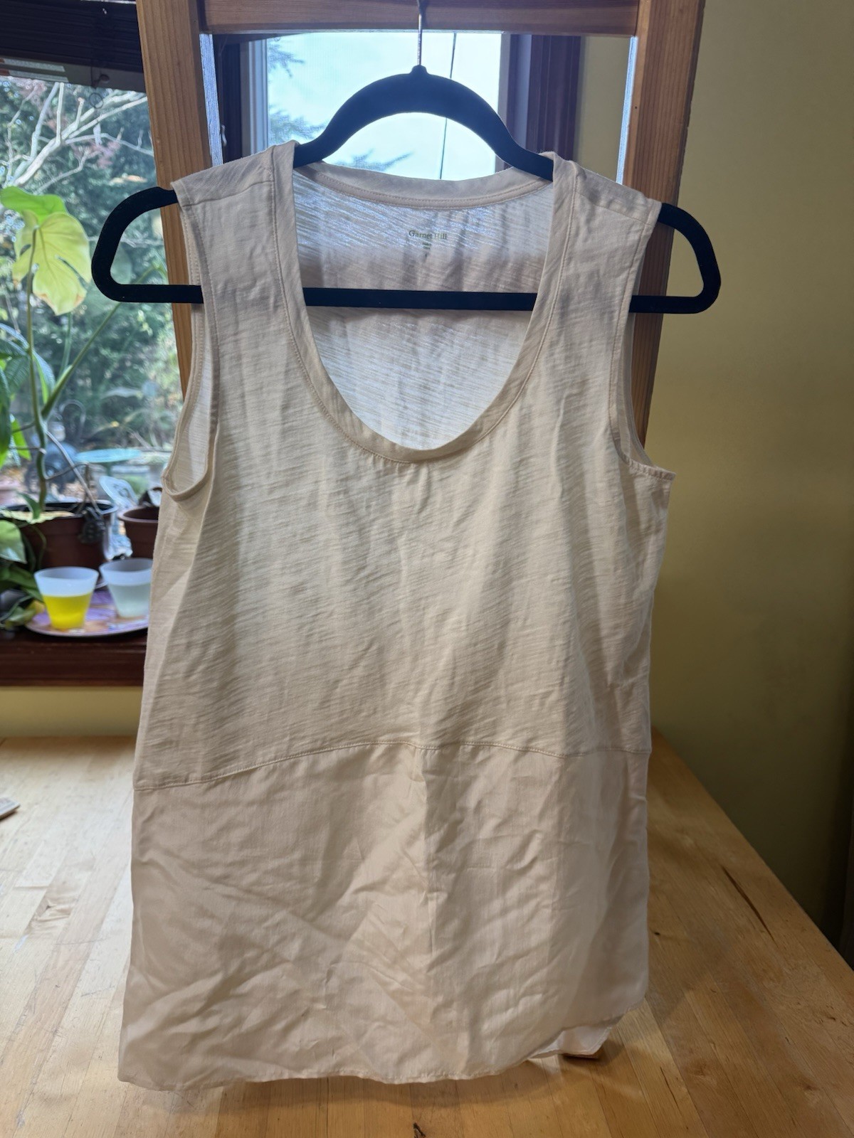 Garnet Hill Women’s Tank Top Shirt Small Cotton Silk