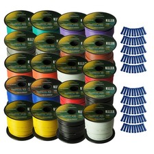 Harmony Car Primary 16 Gauge Power or Ground Wire 2000 Feet 20 Rolls Multi Color