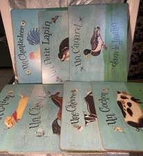 Vtg Lot 7 Pimpernel Animal's in French Cork Backed Placemats 16" x 12"