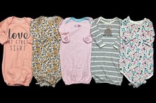 Baby Girl 3 Months 3-6 Cotton Sleeper Gowns Sacks Pajamas Clothes Lot Bundle