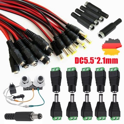 DC BNC Cinch Klinke Steckverbinder Stecker Buchse Adapter Kupplung Schraubklemme