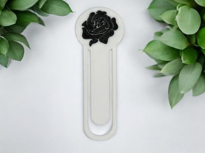3D Druck Lesezeichen  Rose    Geschenk für Buchliebhaber Bookmark  Buch Book