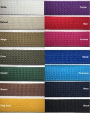 1" Cotton Webbing - 10 Continuous Yards - MANY COLORS AVAILABLE - Made in USA