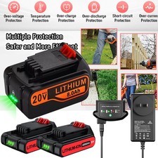 1-2PACK 20V 8.0Ah MAX Li-ion Battery/Charger for Black Decker 20 Volt LBXR20 4Ah