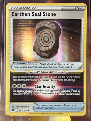 Pokémon TCG Earthen Soul Stone Sword & Shield - Silver Tempest 154/195 Holo NM