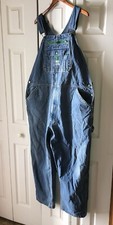 Vtg Liberty Overalls Mens 48x30 Carpenter Jean Blue Denim Bibs Farm Distressed