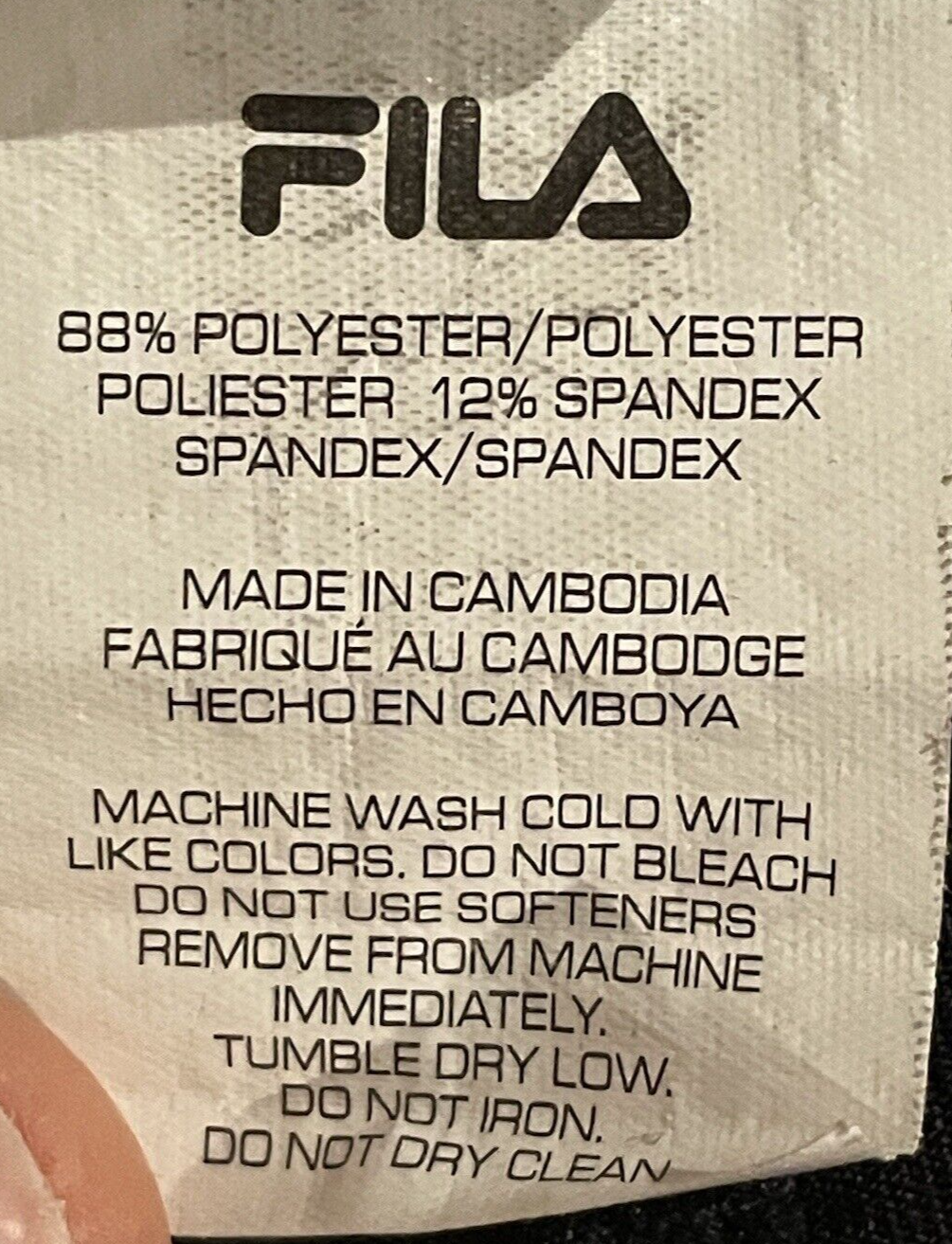 Leggings Fila neri cropped motivo nero bianco donna med (senza etichette) cucitura interna=22"