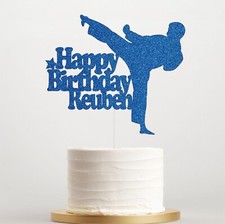 Karate Cake Topper, Personalised Martial Arts Birthday Decoration with Any Name