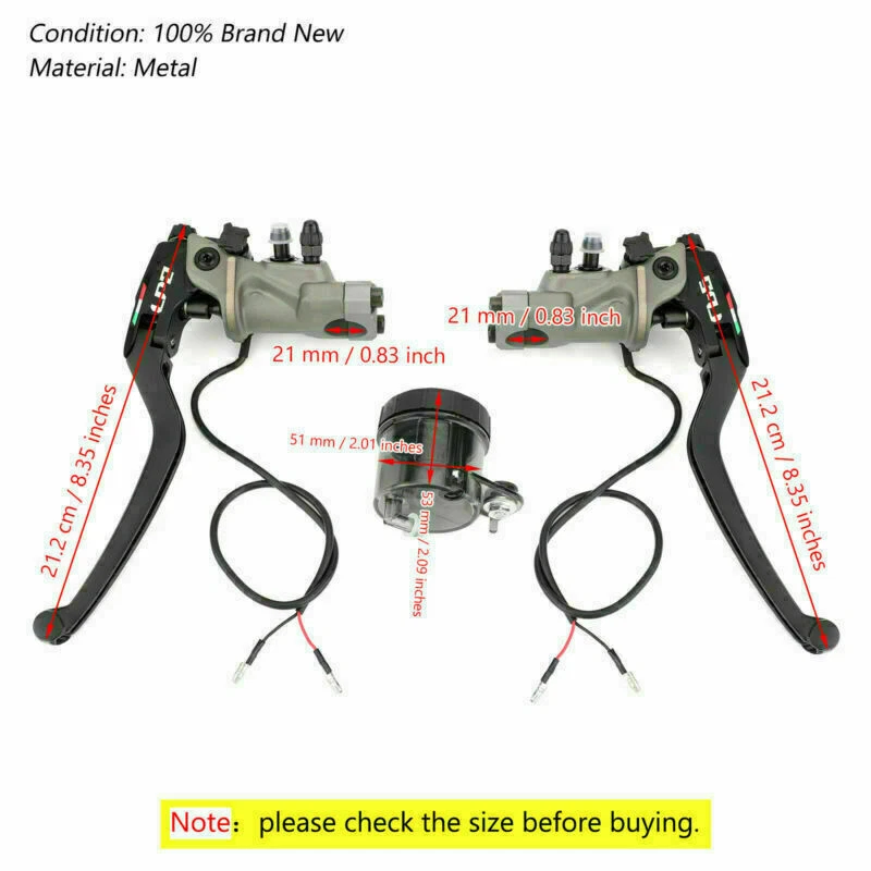1 Pair Brake Master Cylinder fit for Kawasaki ZX7R ZX9 ZX11 ZX1100 ZX14R - Изображение 3 из 4