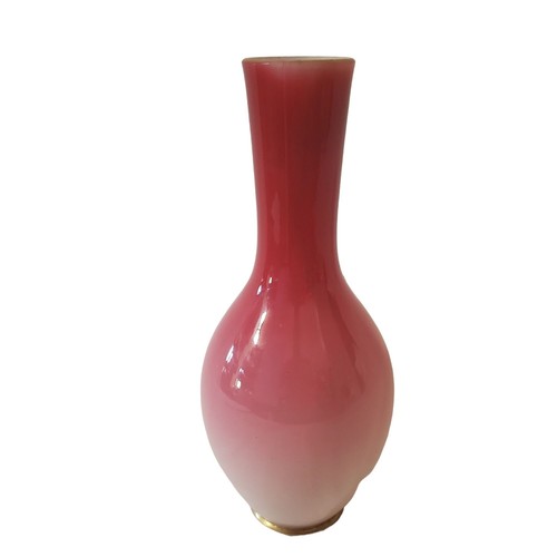 Victorian Peachblow Glass Vase: Pink Enameled 10.5" Gold Gilt by Thomas Webb - Picture 3 of 9