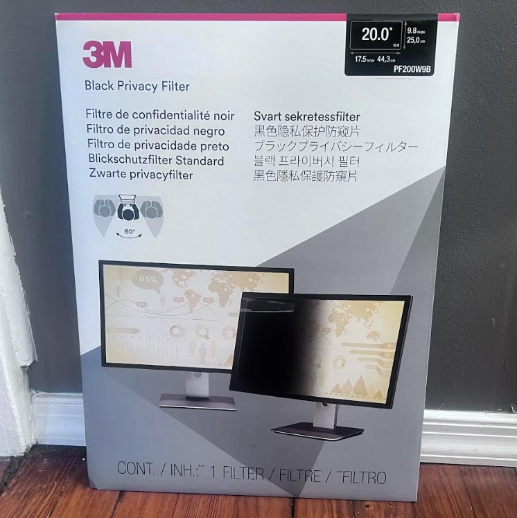 3M Privacy Filter for 20" Widescreen Monitor, (PF200W9B) - Image 3 of 4