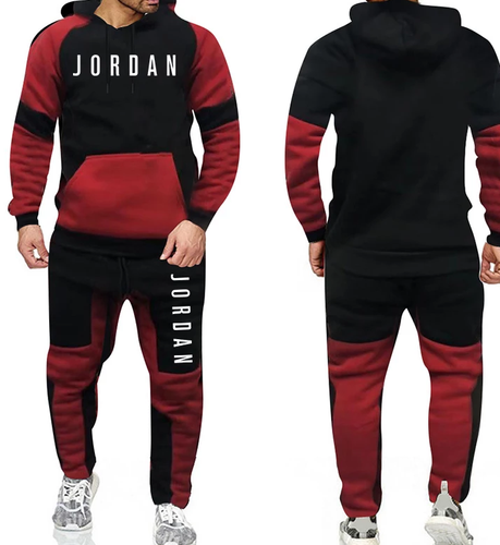 TUTA COMPLETA 2 PEZZI FELPA PANTALONE SPORTIVA FITNESS CON CAPPUCCIO JORDAN  | eBay