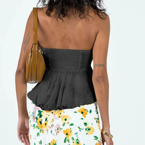 Top de tubo para mujer de verano sin hombros sin tirantes elegante bandeau Top Off - Imagen 19 de 42