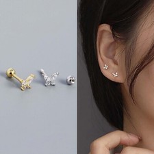 Tiny Butterfly Stud Earrings For Women Girls Cartilage Tragus Earrings Studs
