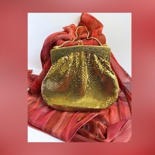 Whiting  Davis vintage gold mesh purse
