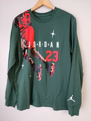 Nike Air Jordan Brand Holiday Sz 2XL Long Sleeve T-Shirt Green