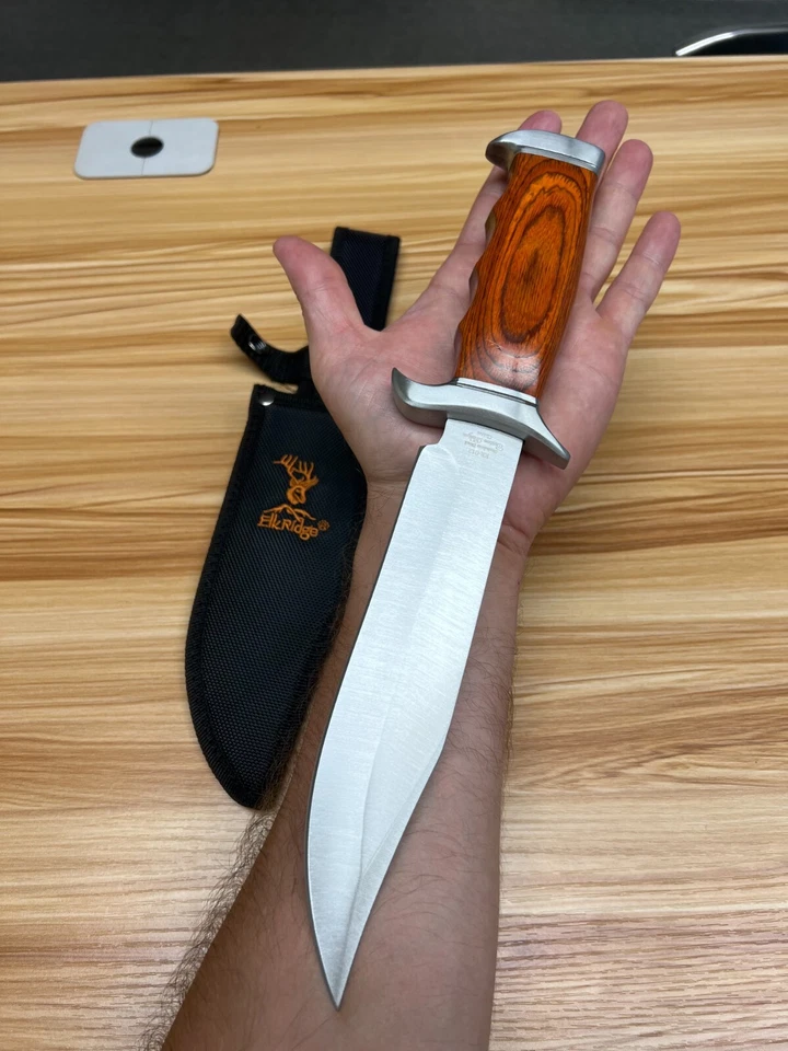 CUCHILLO DE SUPERVIVENCIA MACHETE DE CAZA TÁCTICO SOBREVIVIENTE 12" con FUNDA Hoja Fija Foto 2 de 4