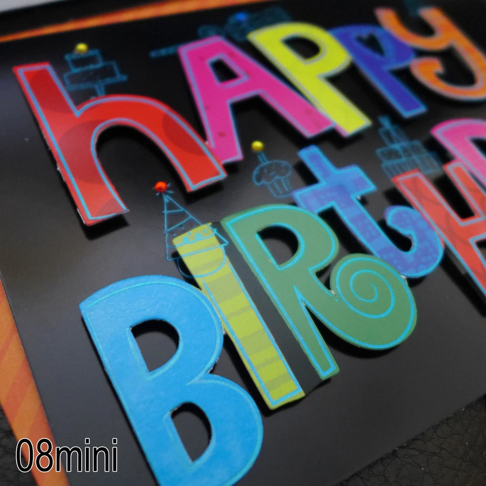NEW - Lot of 3- Handmade 3D Multi/Black BIRTHDAY GREETING CARD+Envelopes NWT - Image 3 of 4