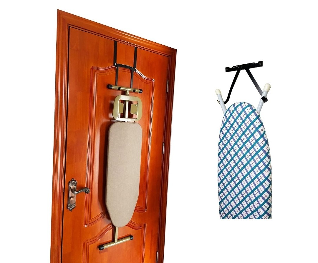 Over The Door Ironing Board Holder Ironing Board Hanger Wall Mount with-image