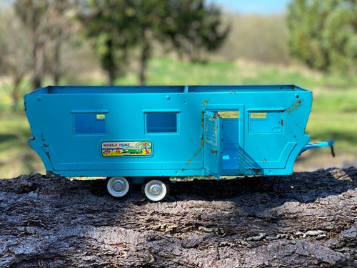 Vintage 1960's Nylint Toys Turquoise Mobile Home Trailer ~ Missing Parts - Picture 1 of 7