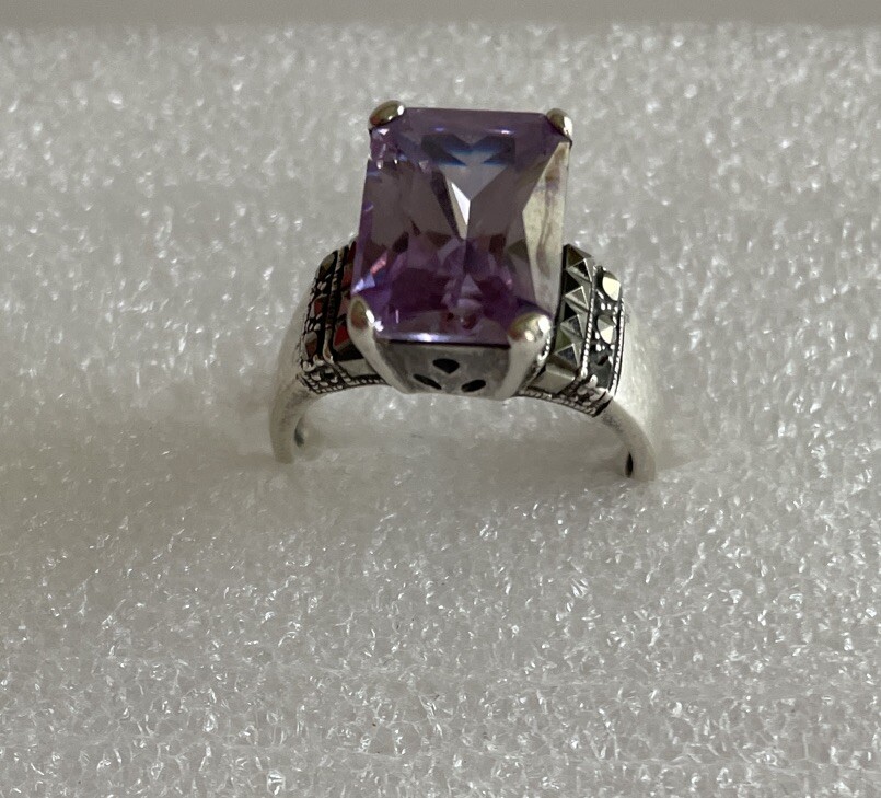Size 9.5 Light Purple Rectangular Stone Fashion R… - image 1