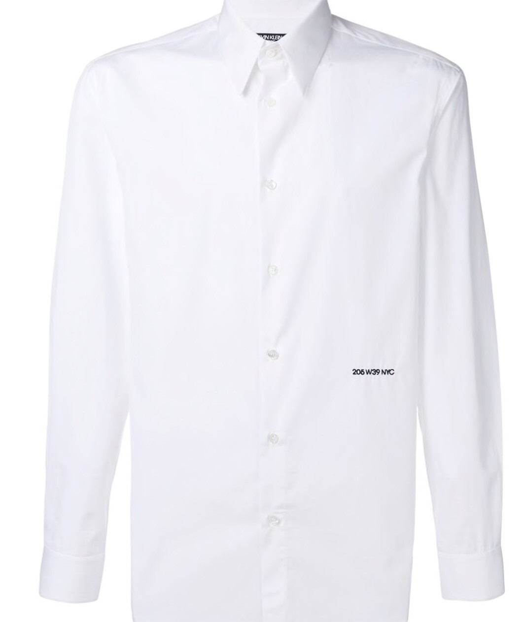 CalvinKlein205W39NYC Men's White Long Sleeves Embroidered Logo Shirt MSRP $650